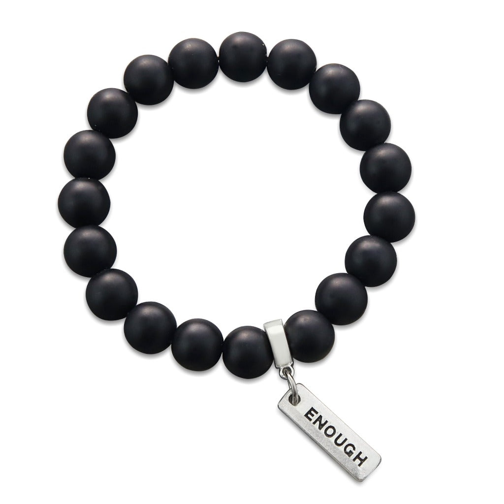 Black Onyx Natural Stone Beaded Bracelet Sister Soul Sister