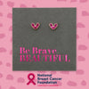 Rose Gold Sterling Silver & pink CZ heart studs- Be Brave Beautiful (8713)