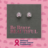 Sterling Silver Rose Shape Stud with soft pink CZ crystal - Be Brave Beautiful (8814-F)