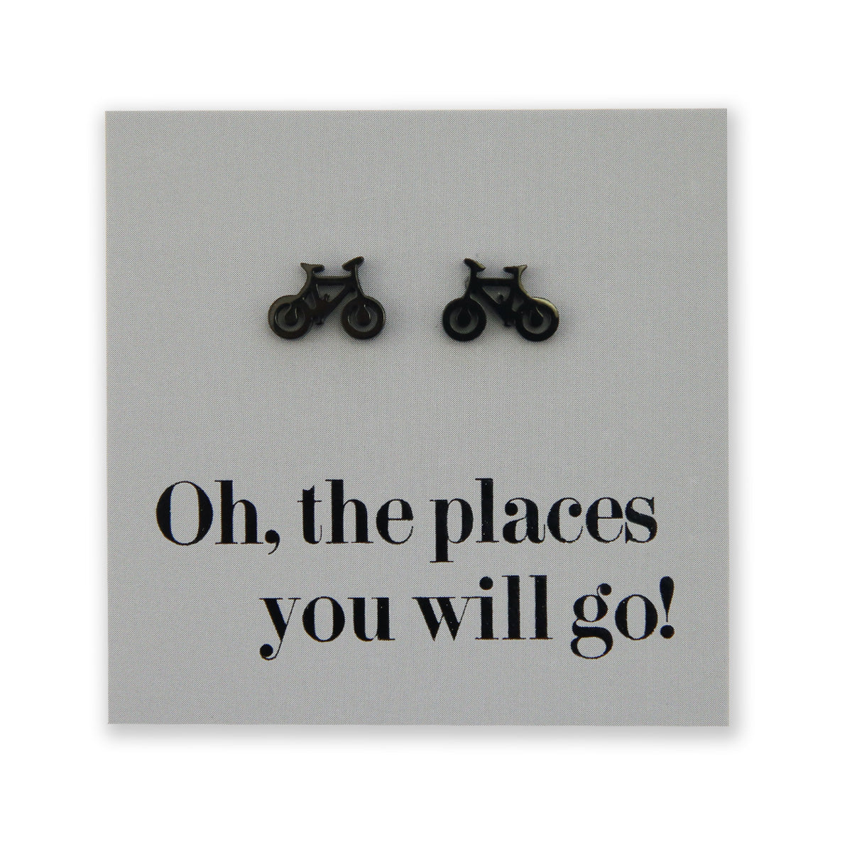 Stainless Steel Earring Studs Oh, The Places You Will Go BICYCLES gold, silver, rose gold, black