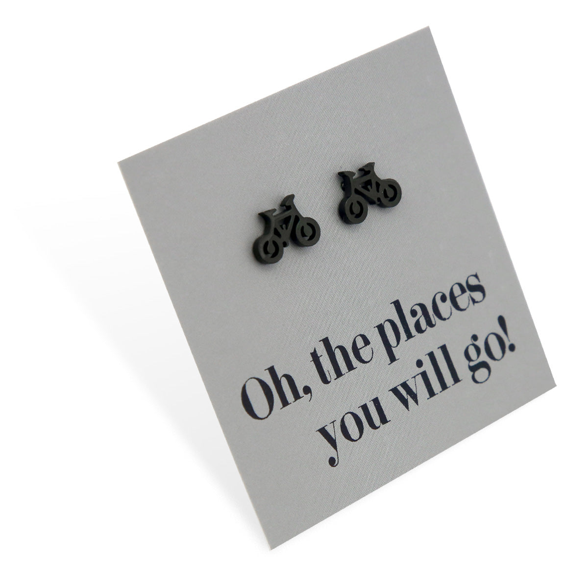 Stainless Steel Earring Studs Oh, The Places You Will Go BICYCLES gold, silver, rose gold, black