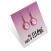 Pink mandala rose gold dangle earring.