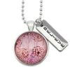 PINK COLLECTION - Bright Silver 'BELIEVE' Necklace - Pink Wish (10335)
