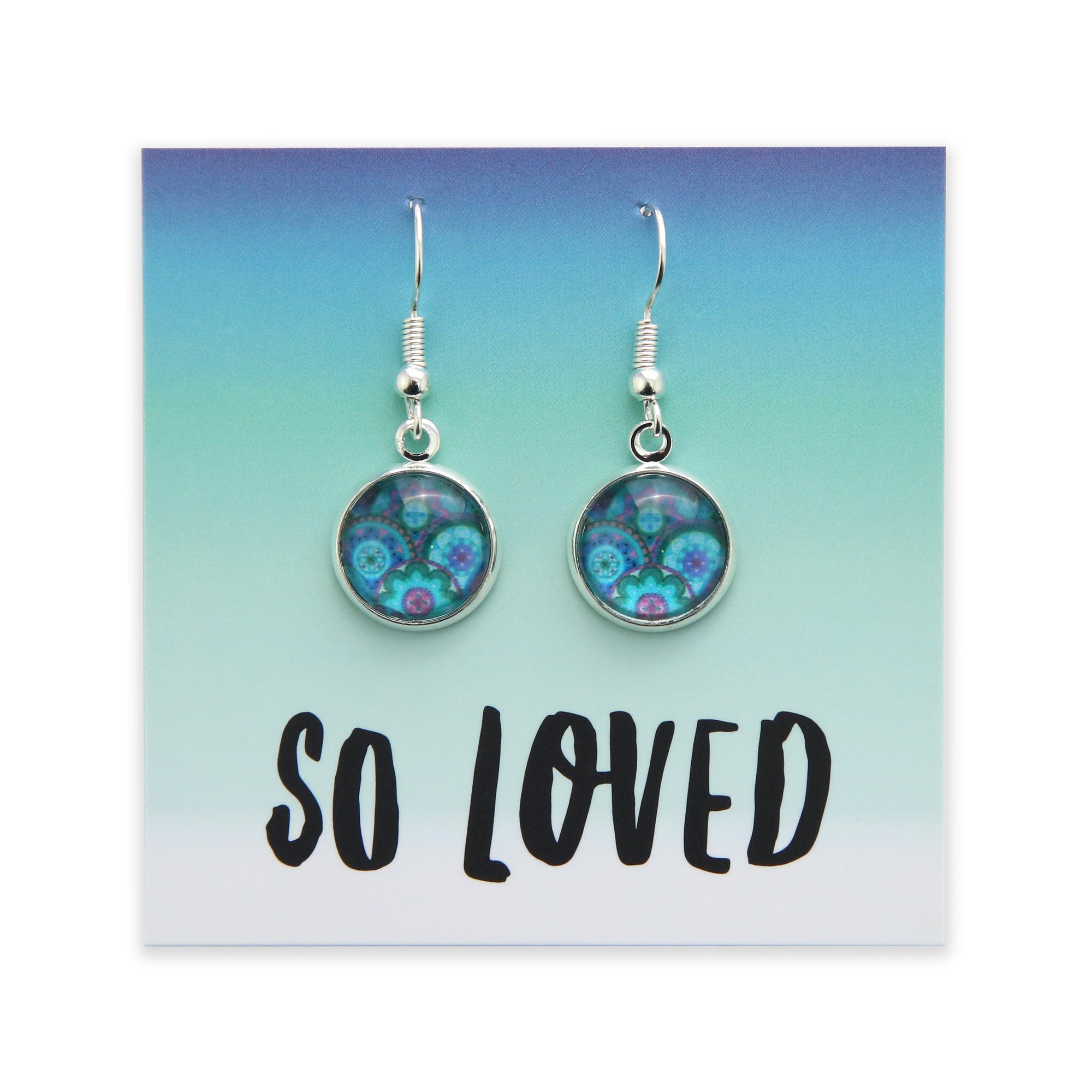 TEAL COLLECTION - So Loved - Bright Silver Dangle Earrings - Pinwheel (12321)