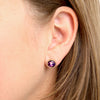 Babe You Got This - Rose Gold Stainless Steel 8mm Circle Studs - Purple Powerhouse (11824)