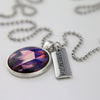 The STRONG WOMEN Collection - Vintage Silver 'STRENGTH' Necklace - Purple Powerhouse (10242)