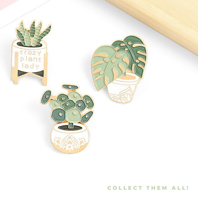 Plant Pins! Teach Love Inspire - Pretty Pot Enamel Badge Pin - (9115)