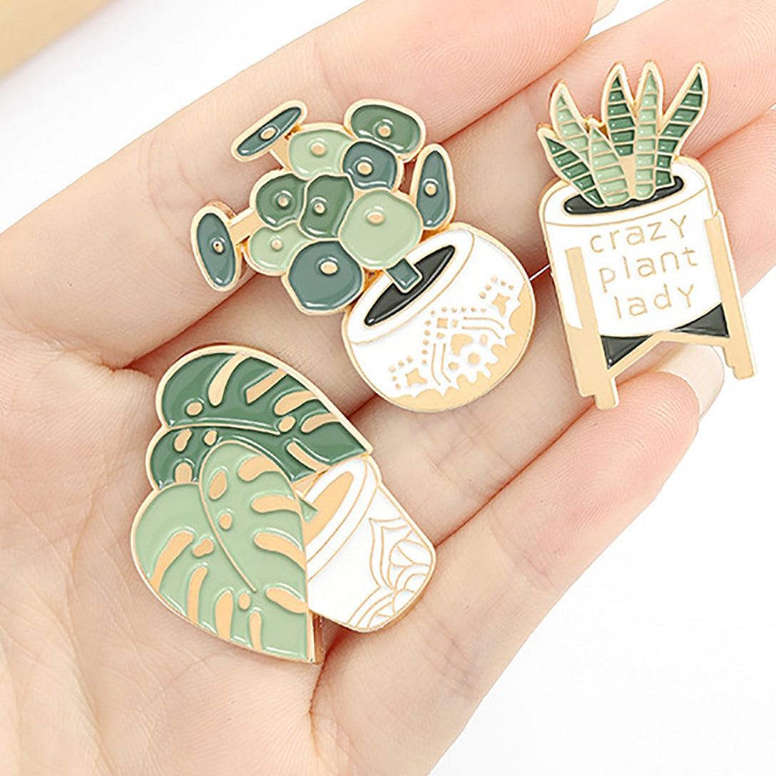 Plant Pins! Girl You Are Amazing - Crazy Plant Lady Enamel Badge Pin ,  Plant Pins 