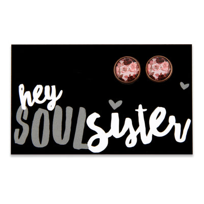 PINK COLLECTION - Hey Soul Sister - Vintage Copper 12mm Circle Studs - Rosie (8101-R)