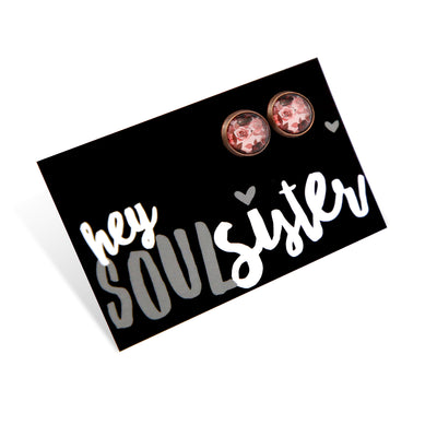 PINK COLLECTION - Hey Soul Sister - Vintage Copper 12mm Circle Studs - Rosie (8101-R)