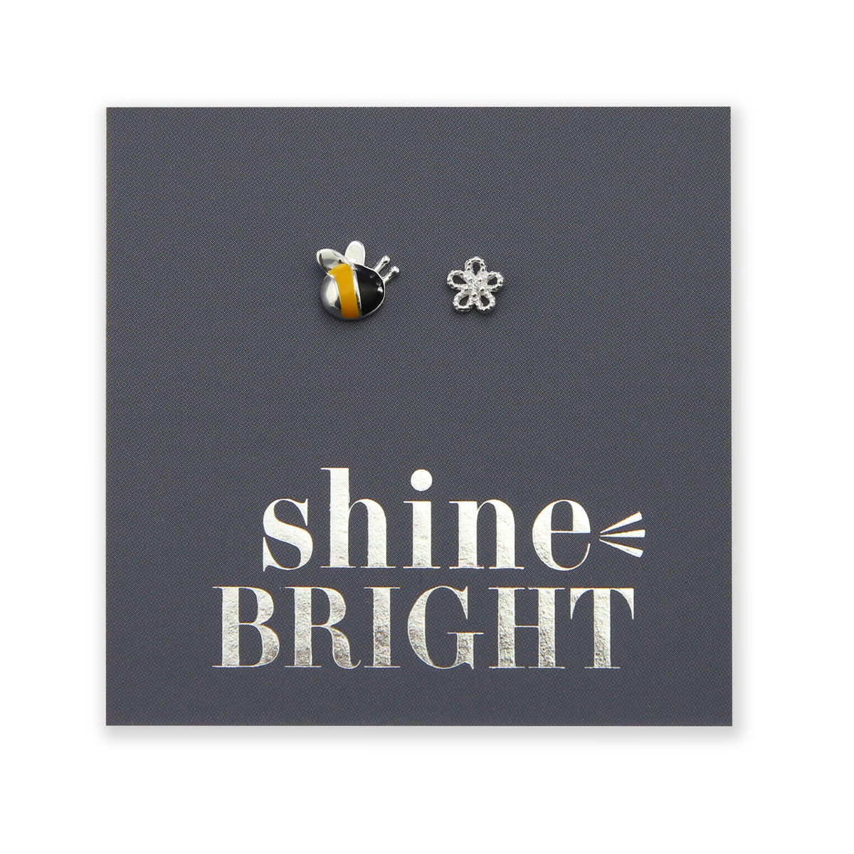 Bumble Bee Bloom - Sterling Silver Studs - Shine Bright (8914-F)