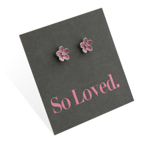 Sterling Silver Pink Blossom Stud - So Loved (8211-F)