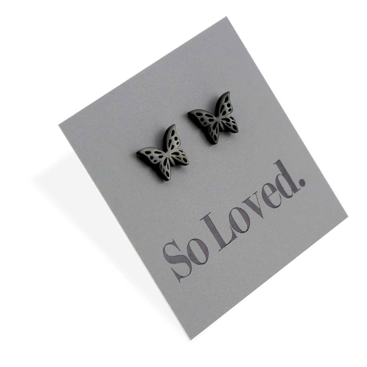 Stainless Steel Earring Studs - So Loved - BUTTERFLIES