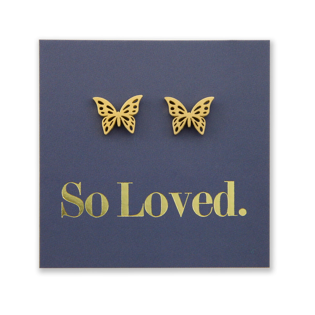 Stainless Steel Earring Studs - So Loved - BUTTERFLIES