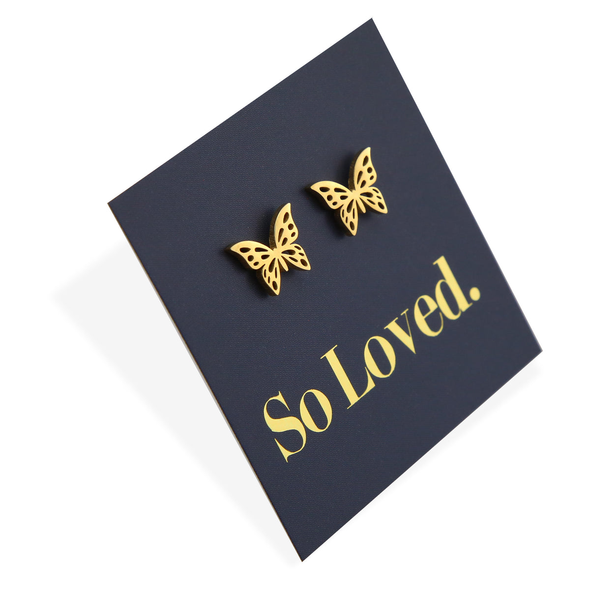 Stainless Steel Earring Studs - So Loved - BUTTERFLIES
