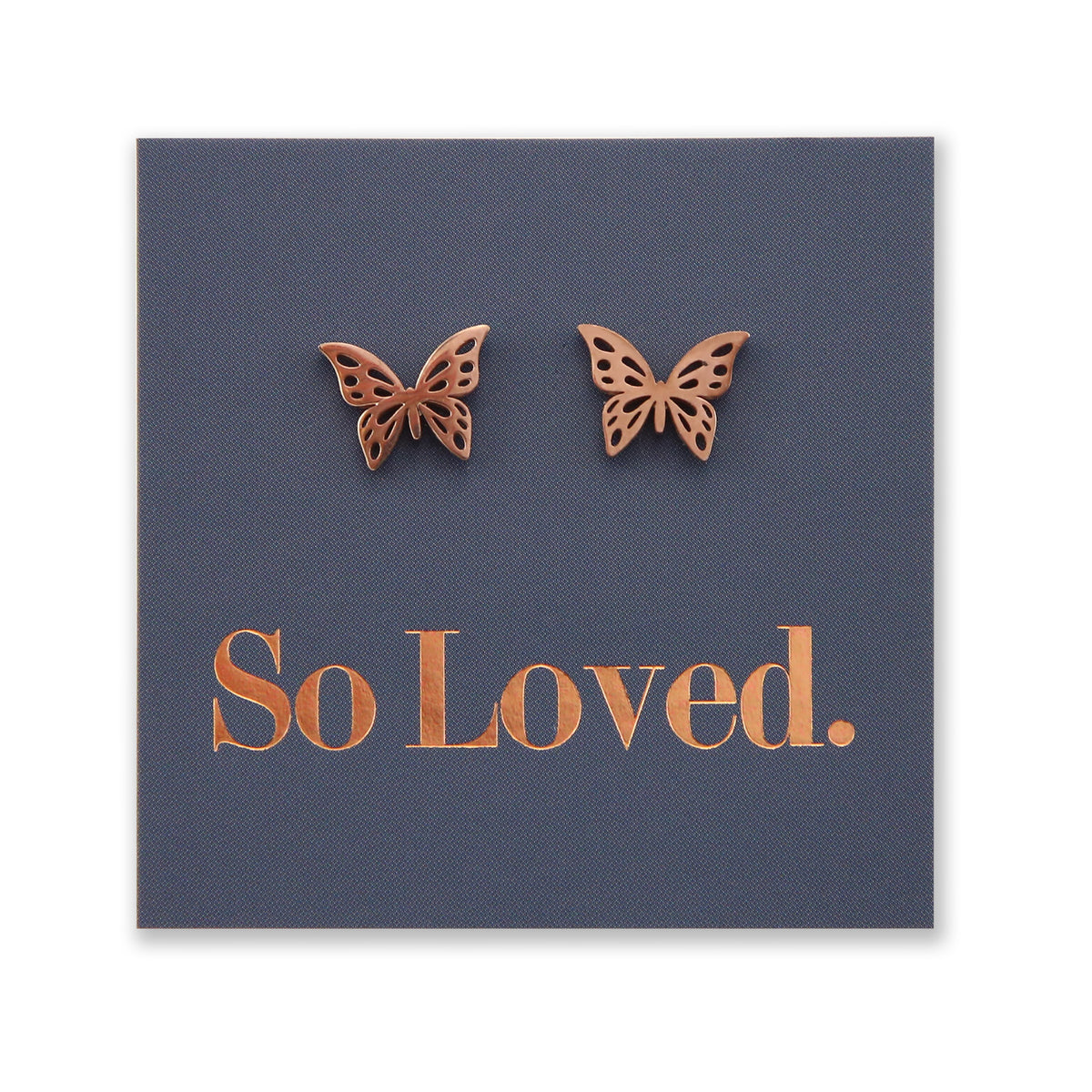 Stainless Steel Earring Studs - So Loved - BUTTERFLIES