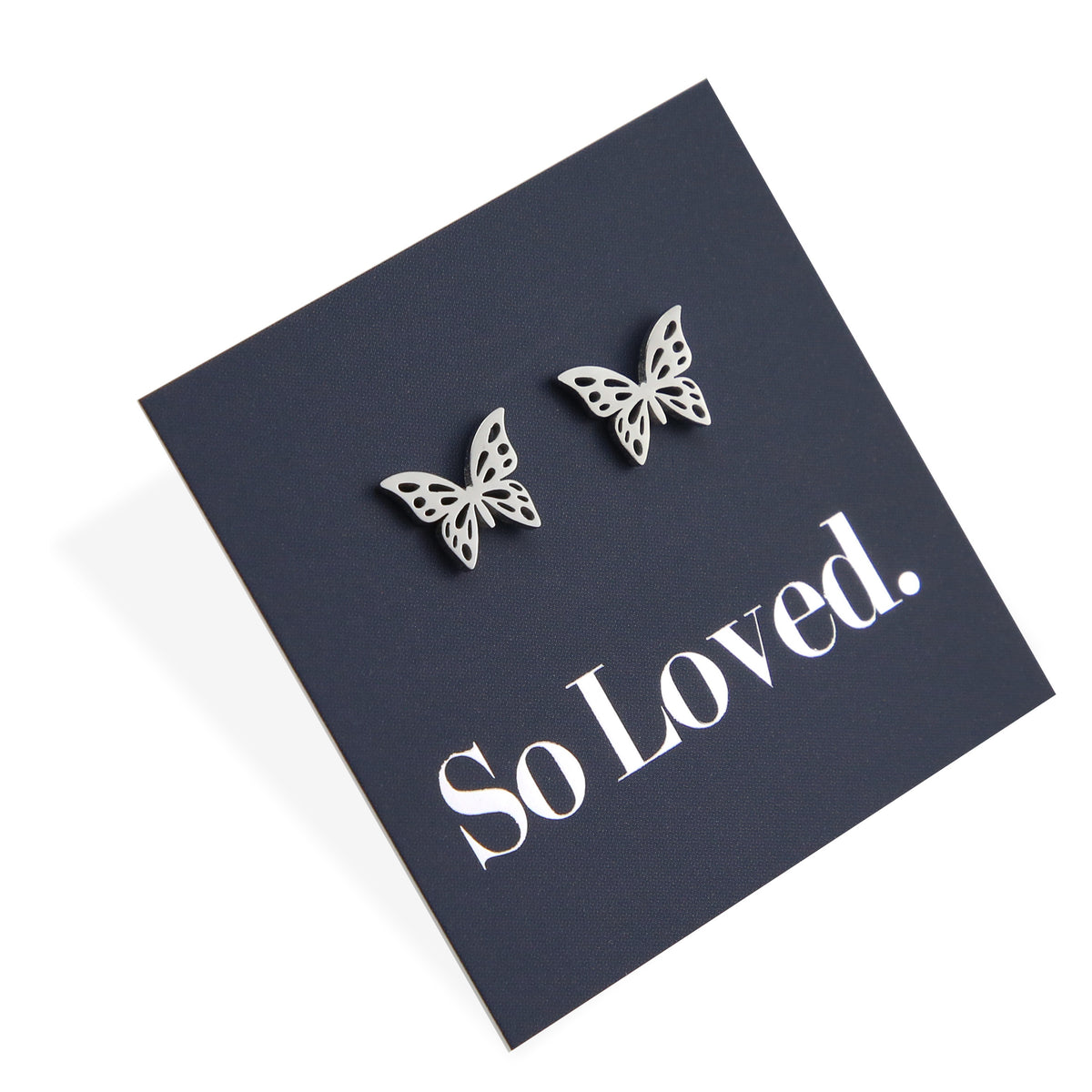 Stainless Steel Earring Studs - So Loved - BUTTERFLIES