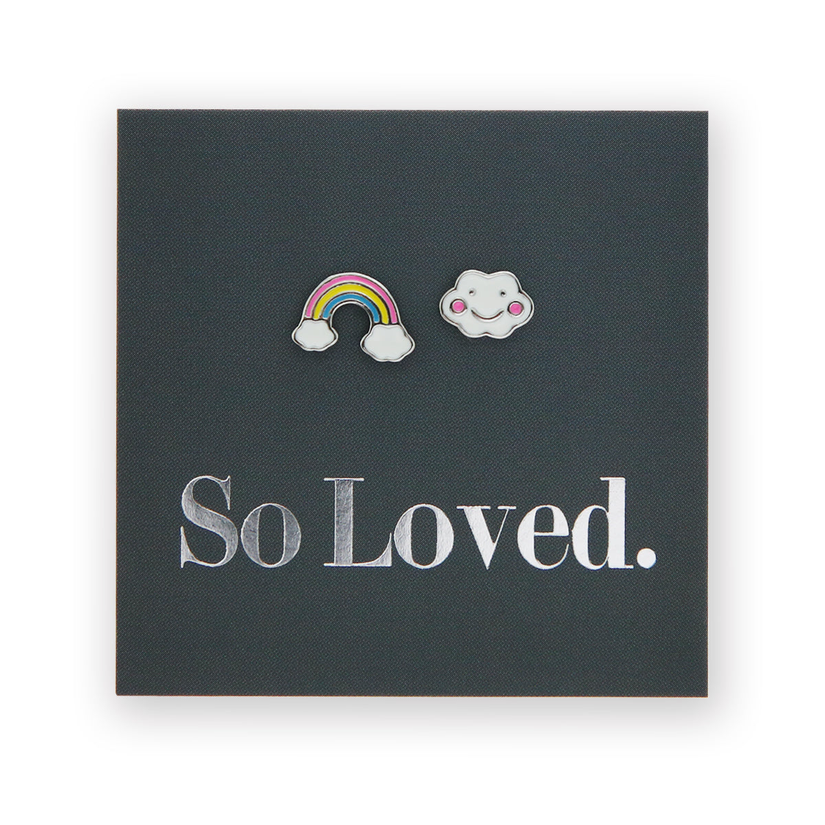 Rainbow & Cloud Studs - Sterling Silver - So Loved