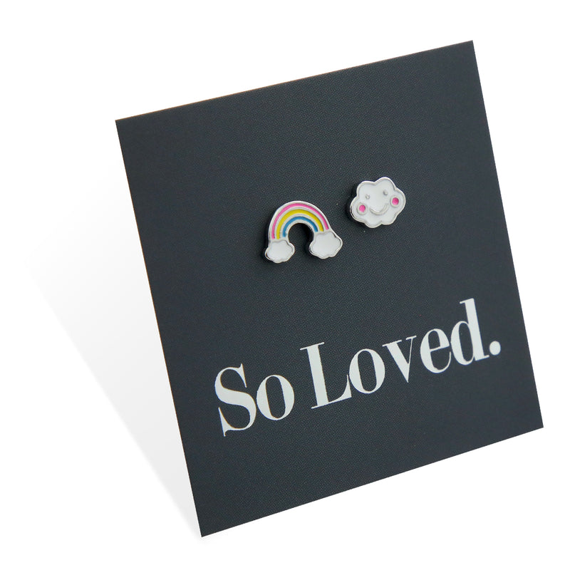 Rainbow & Cloud Studs - Sterling Silver - So Loved