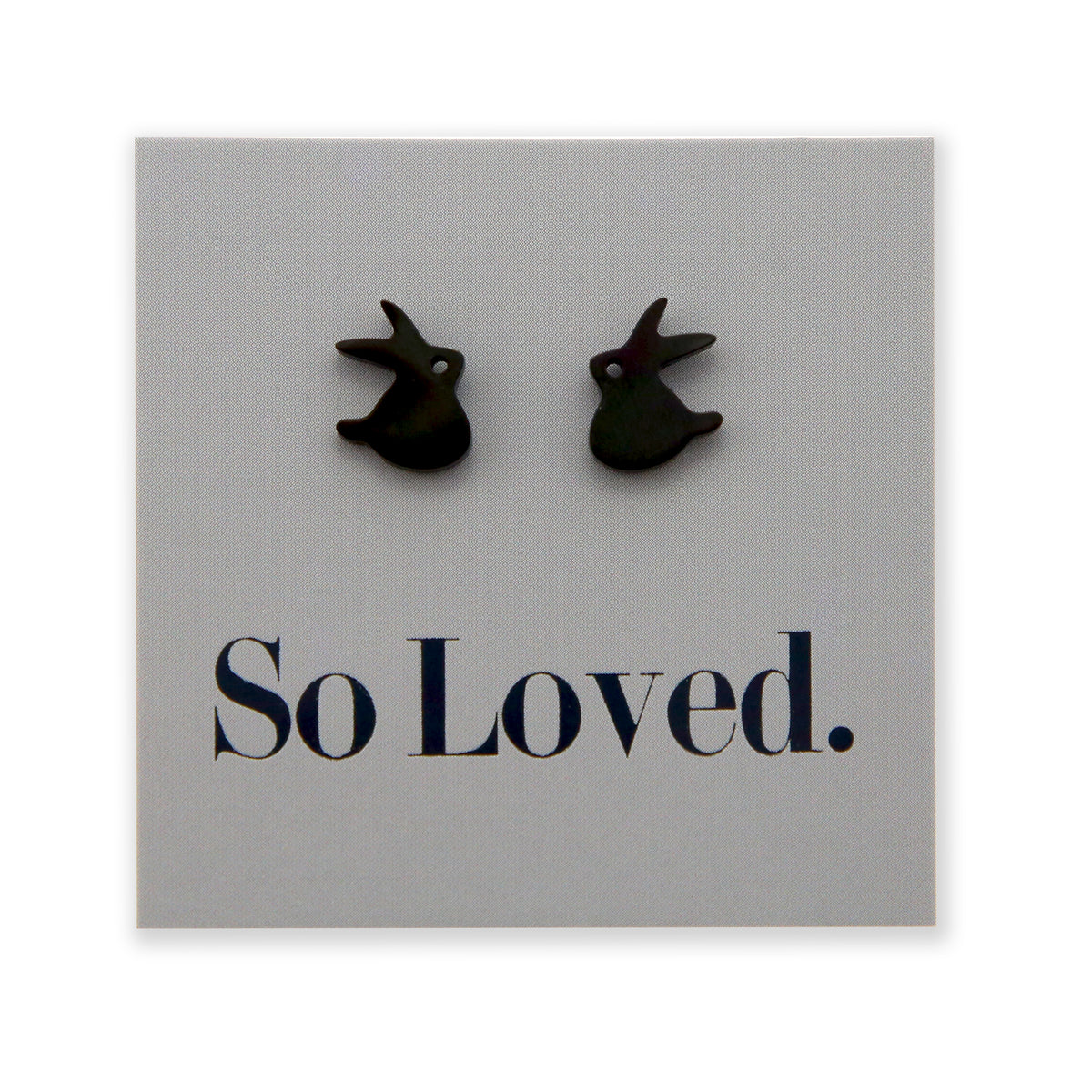 Stainless Steel Earring Studs - So Loved - CUTE BUNNY RABBITS