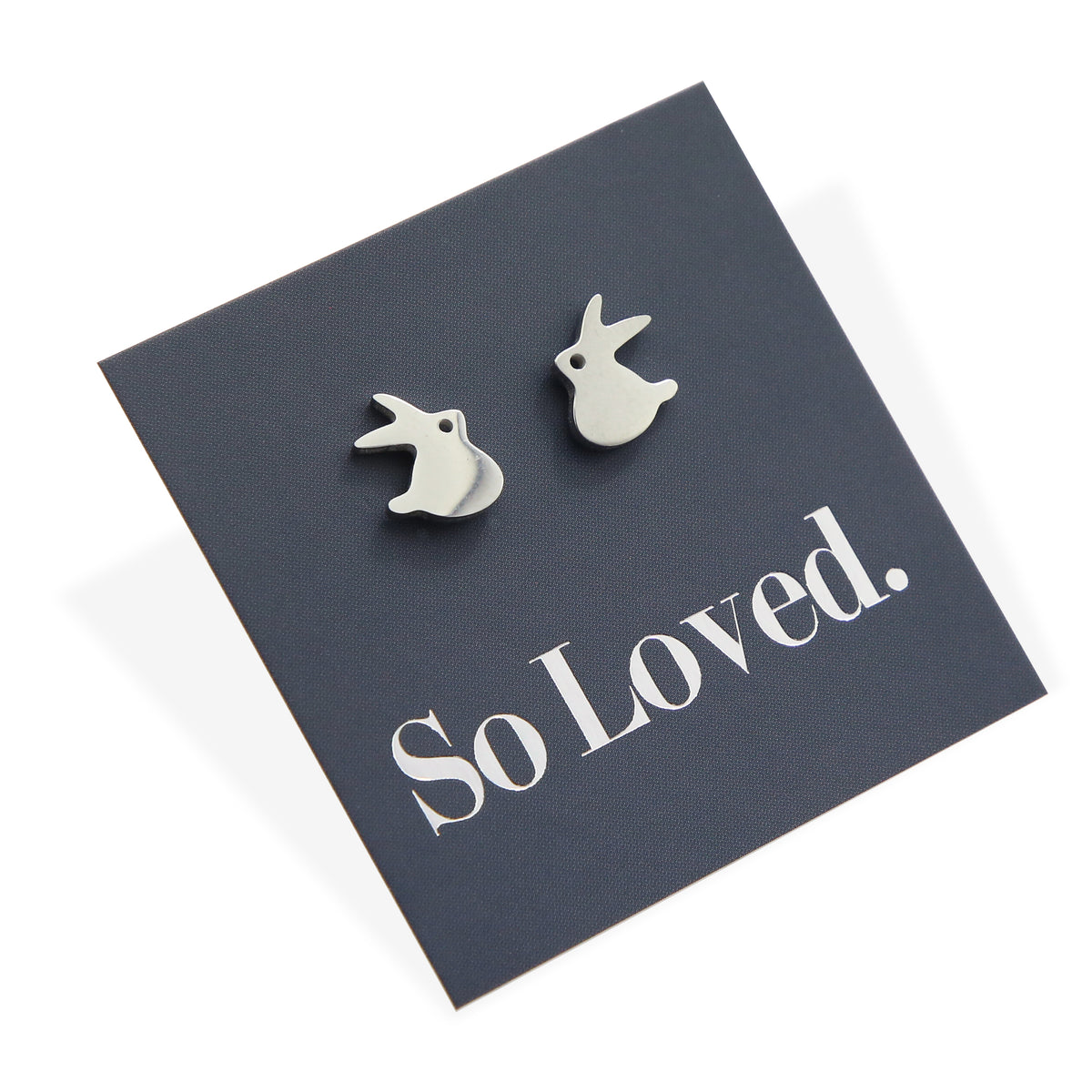 Stainless Steel Earring Studs - So Loved - CUTE BUNNY RABBITS