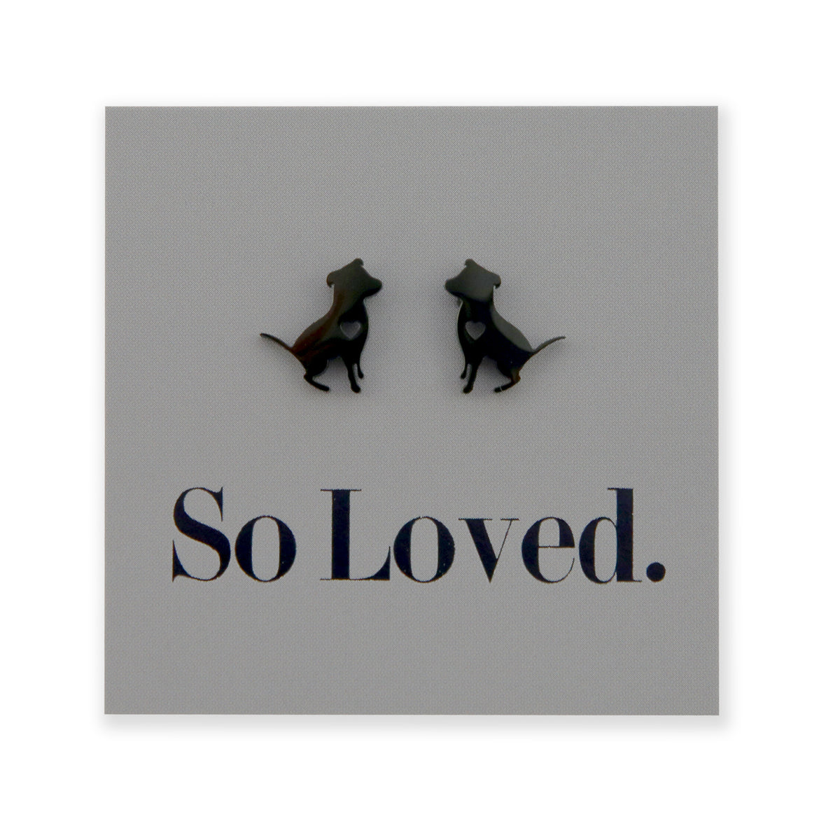 Stainless Steel Earring Studs - So Loved - DOG LOVE
