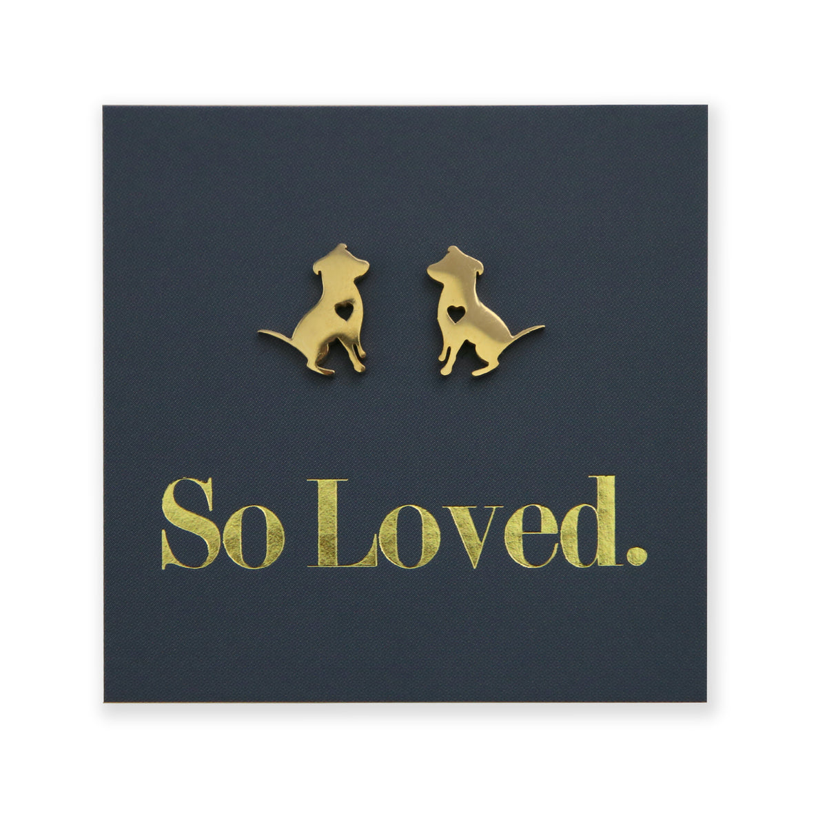 Stainless Steel Earring Studs - So Loved - DOG LOVE