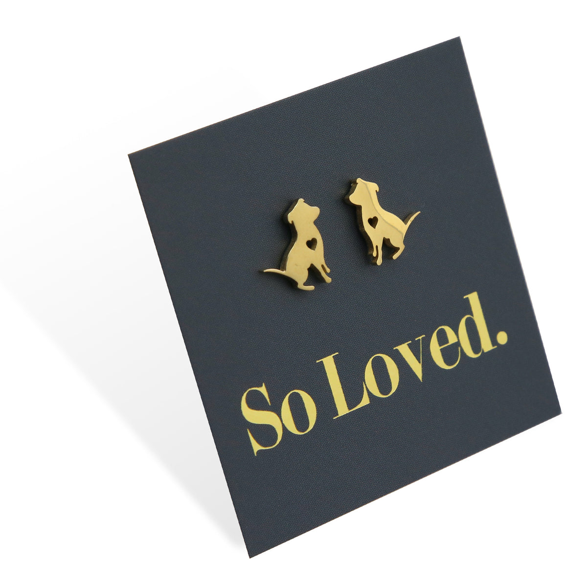 Stainless Steel Earring Studs - So Loved - DOG LOVE