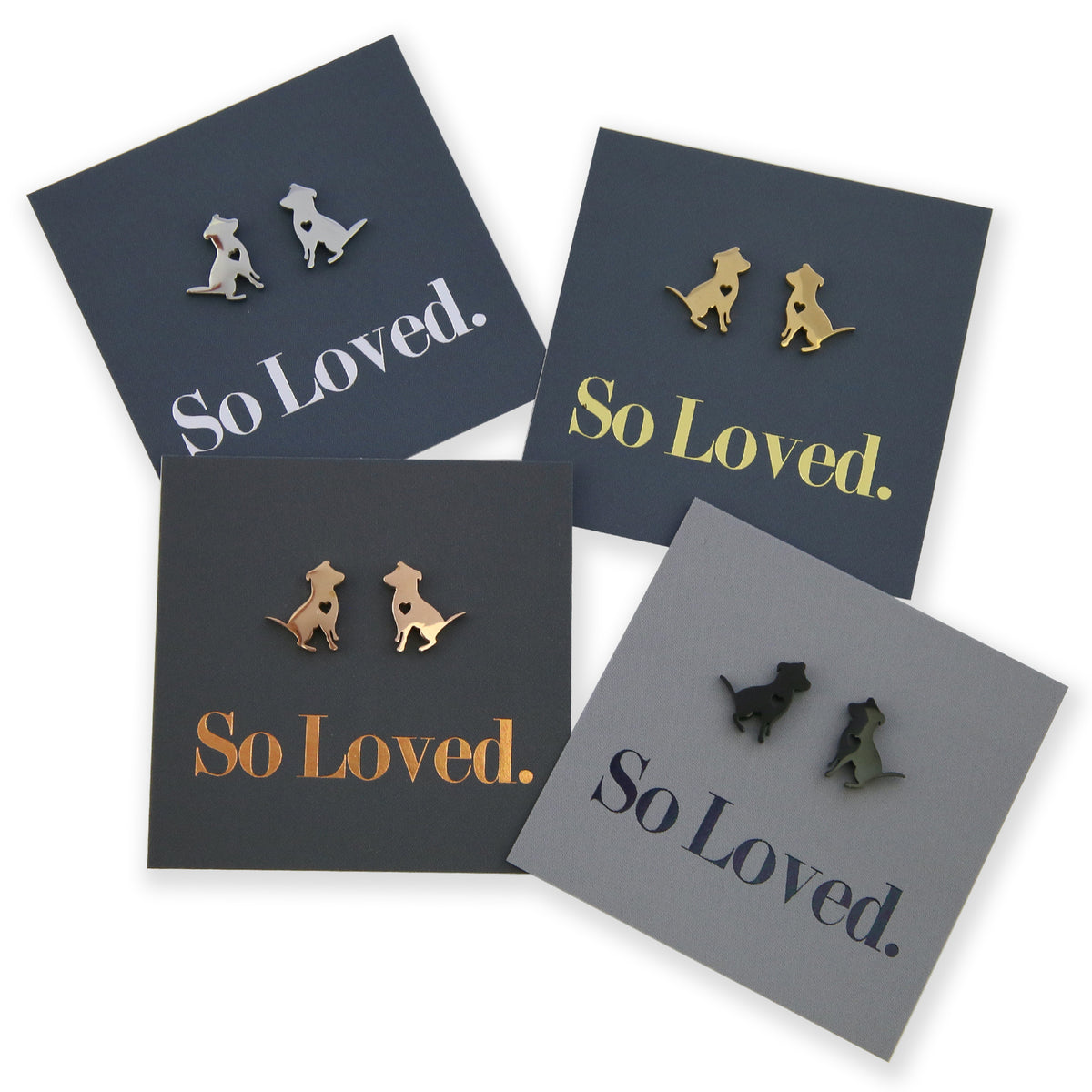 Stainless Steel Earring Studs - So Loved - DOG LOVE
