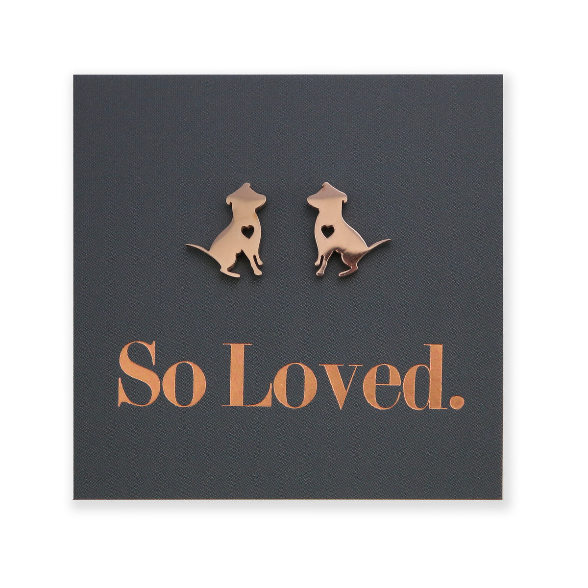 Stainless Steel Earring Studs - So Loved - DOG LOVE
