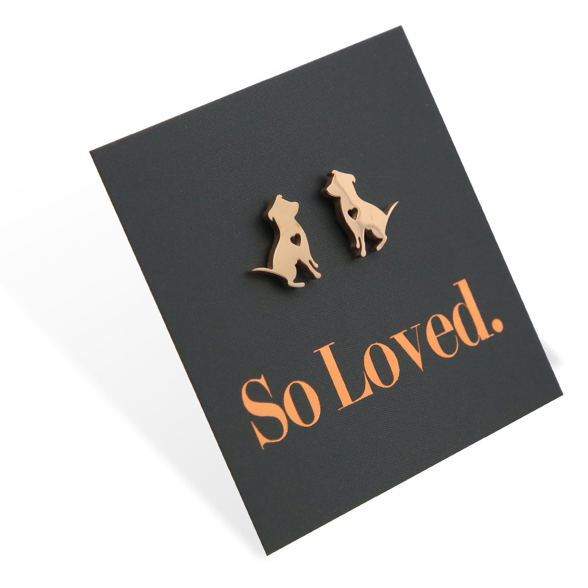 Stainless Steel Earring Studs - So Loved - DOG LOVE