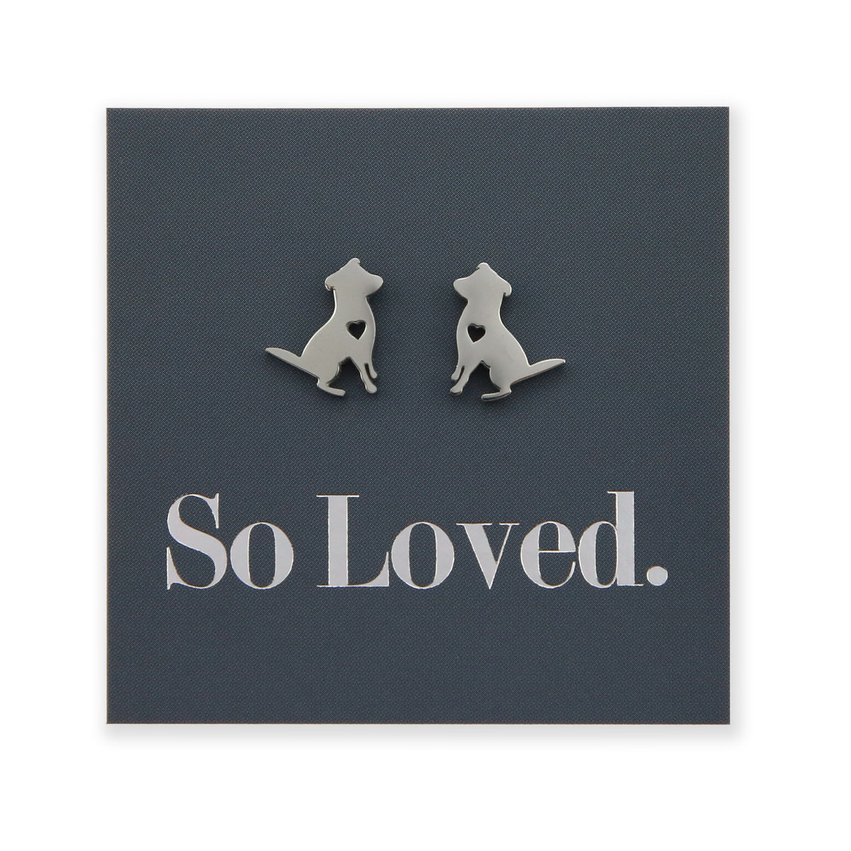 Stainless Steel Earring Studs - So Loved - DOG LOVE