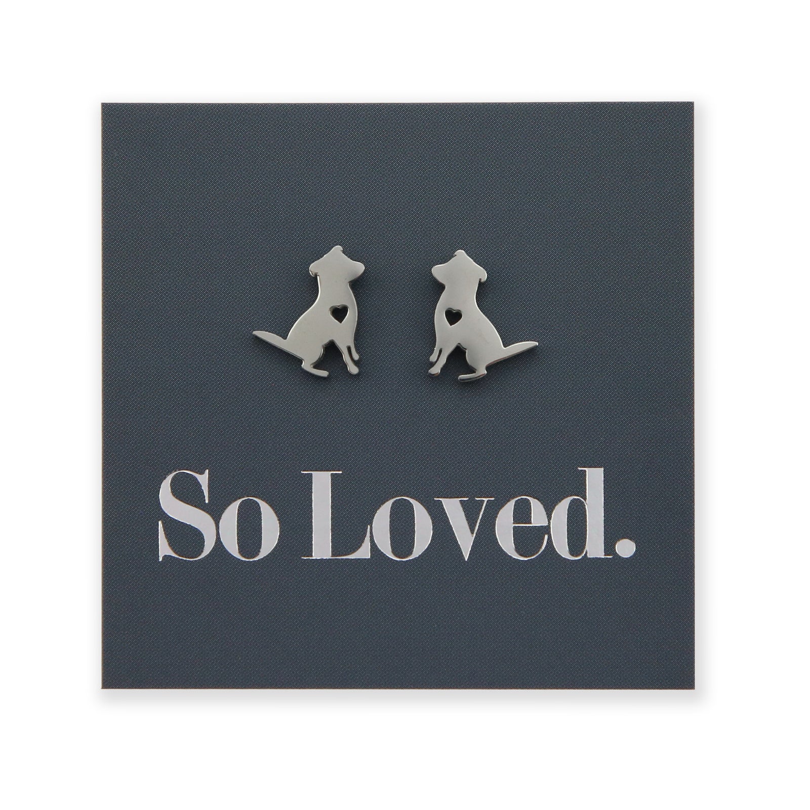 Stainless Steel Earring Studs - So Loved - DOG LOVE