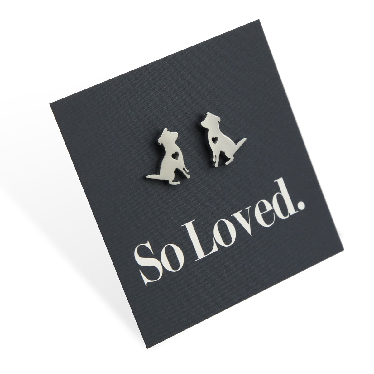Stainless Steel Earring Studs - So Loved - DOG LOVE