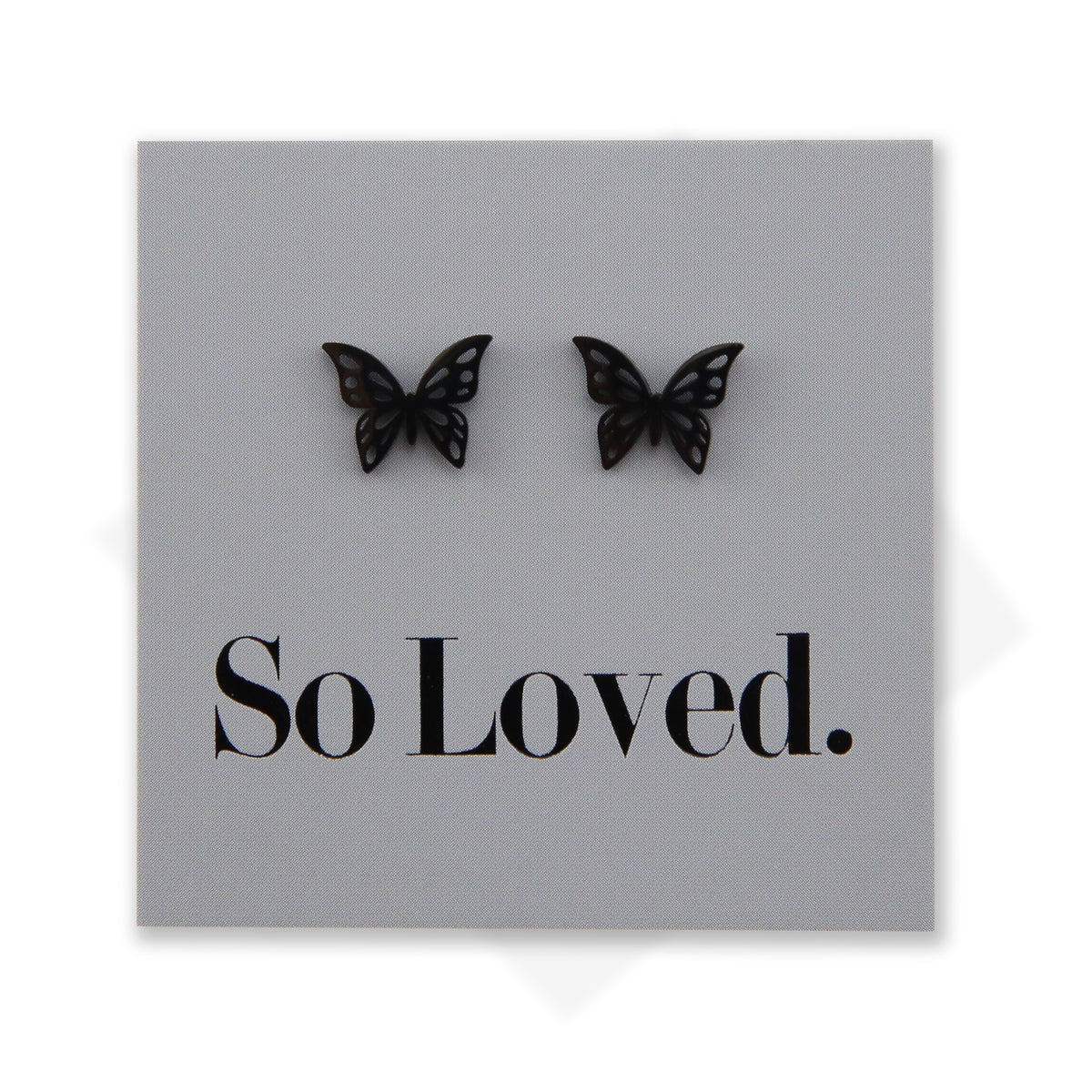 Stainless Steel Earring Studs - So Loved - BUTTERFLIES