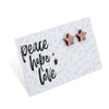 Rose gold glitter star shaped earring stud with hypoallergenic posts.