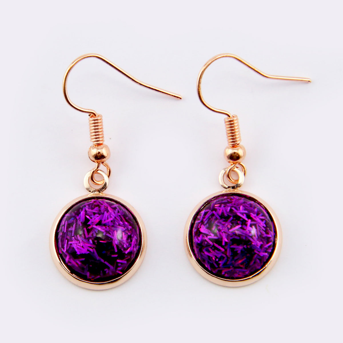 SPARKLEFEST - Girl You're Amazing - Rose Gold Dangles- Purple Glitter (12621)