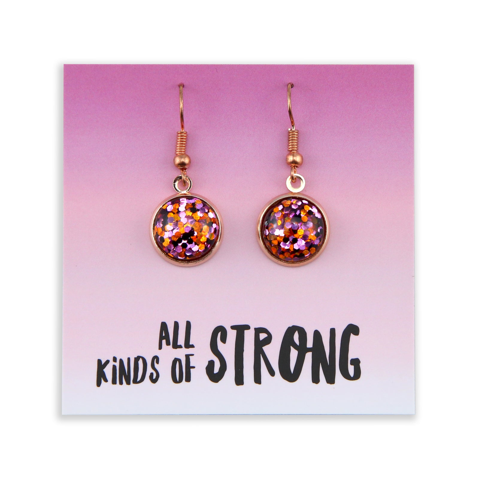 SPARKLEFEST - All Kinds of Strong - Rose Gold Dangles - Dazzle Pop (2104-R)