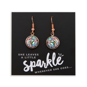 SPARKLEFEST - She Leaves A Little Sparkle - Rose Gold Dangles - Glitter Pastels (9515)