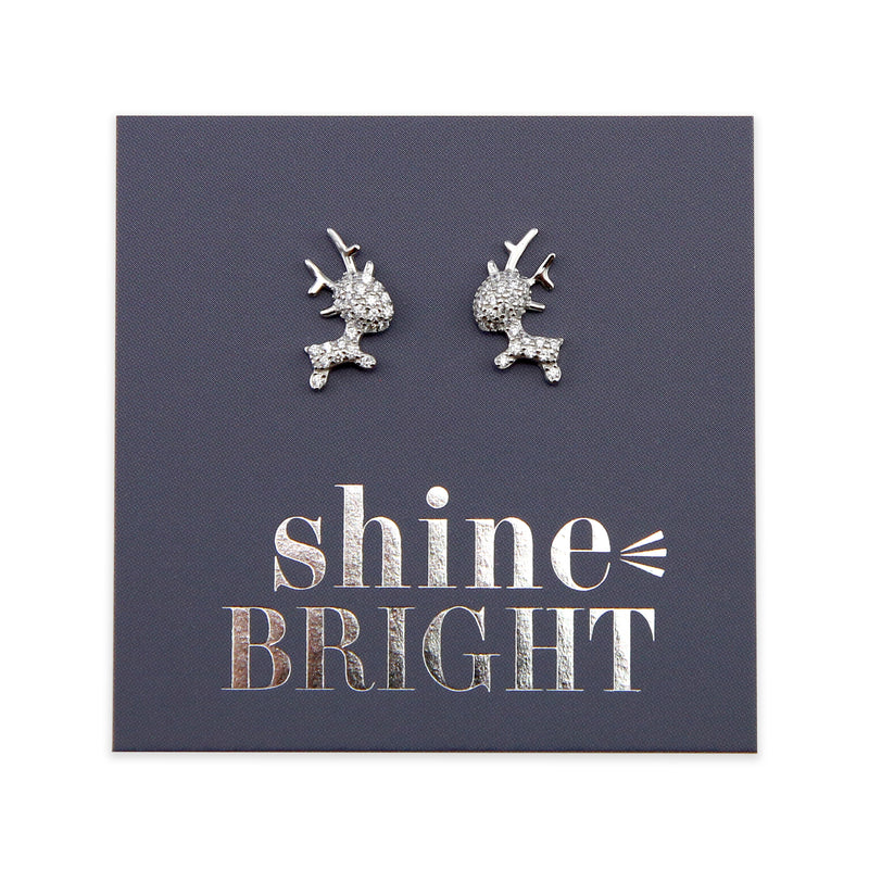 Reindeer studs - Sterling Silver - Shine Bright (8405-F)