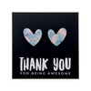 Thank You For Being Awesome - Resin Heart Studs - Pastel Puff (11844)