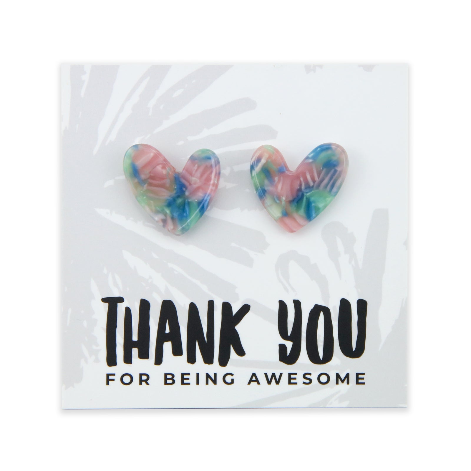 Thank You For Being Awesome - Resin Heart Studs - Twilight (10943)