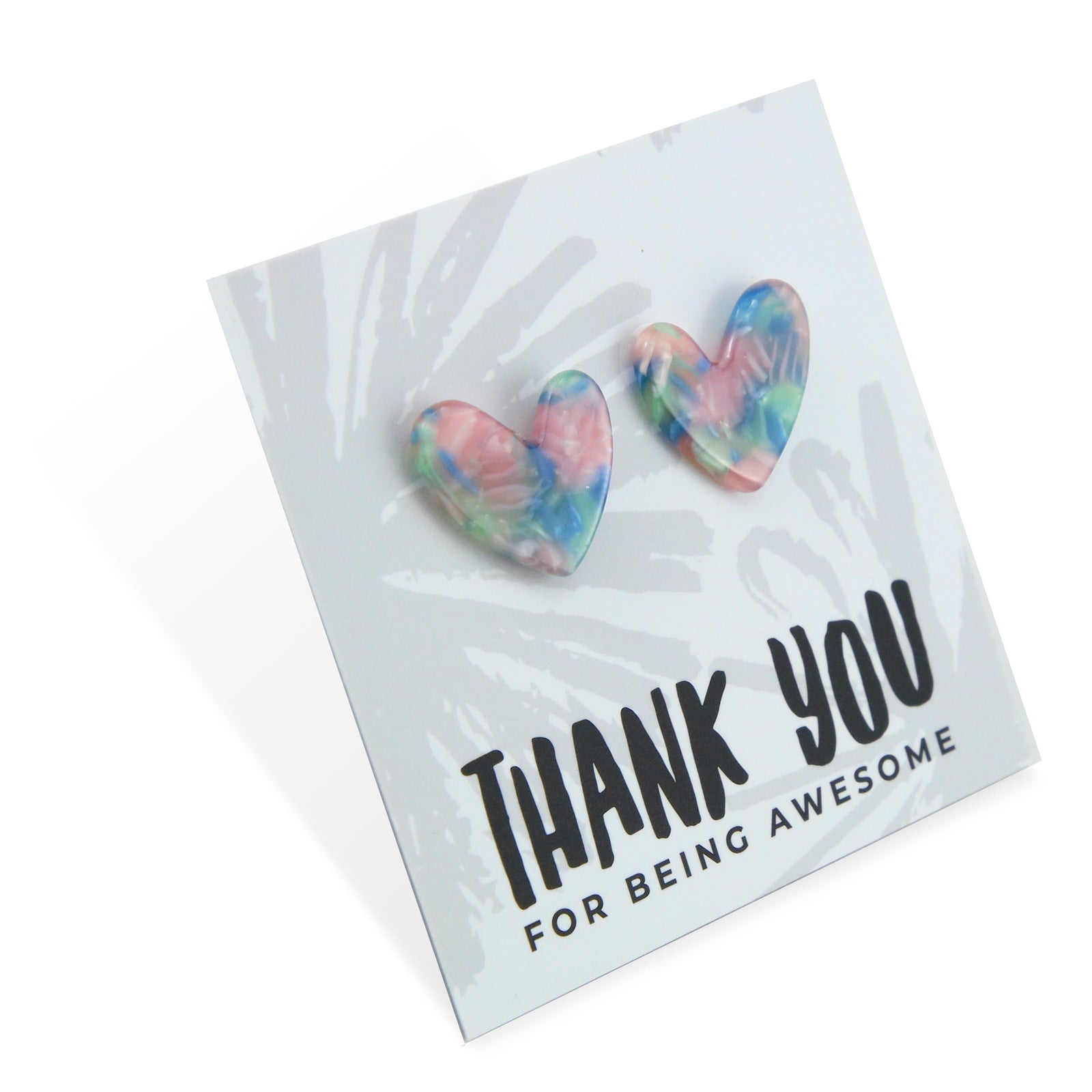 Thank You For Being Awesome - Resin Heart Studs - Twilight (10943)
