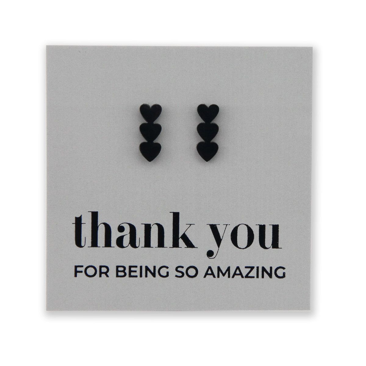 Stainless Steel Earring Studs Thank You For Being So Amazing HEART STACK gold, silver, rose gold and black