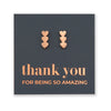 Stainless Steel Earring Studs - Thank You For Being So Amazing - HEART DROPS