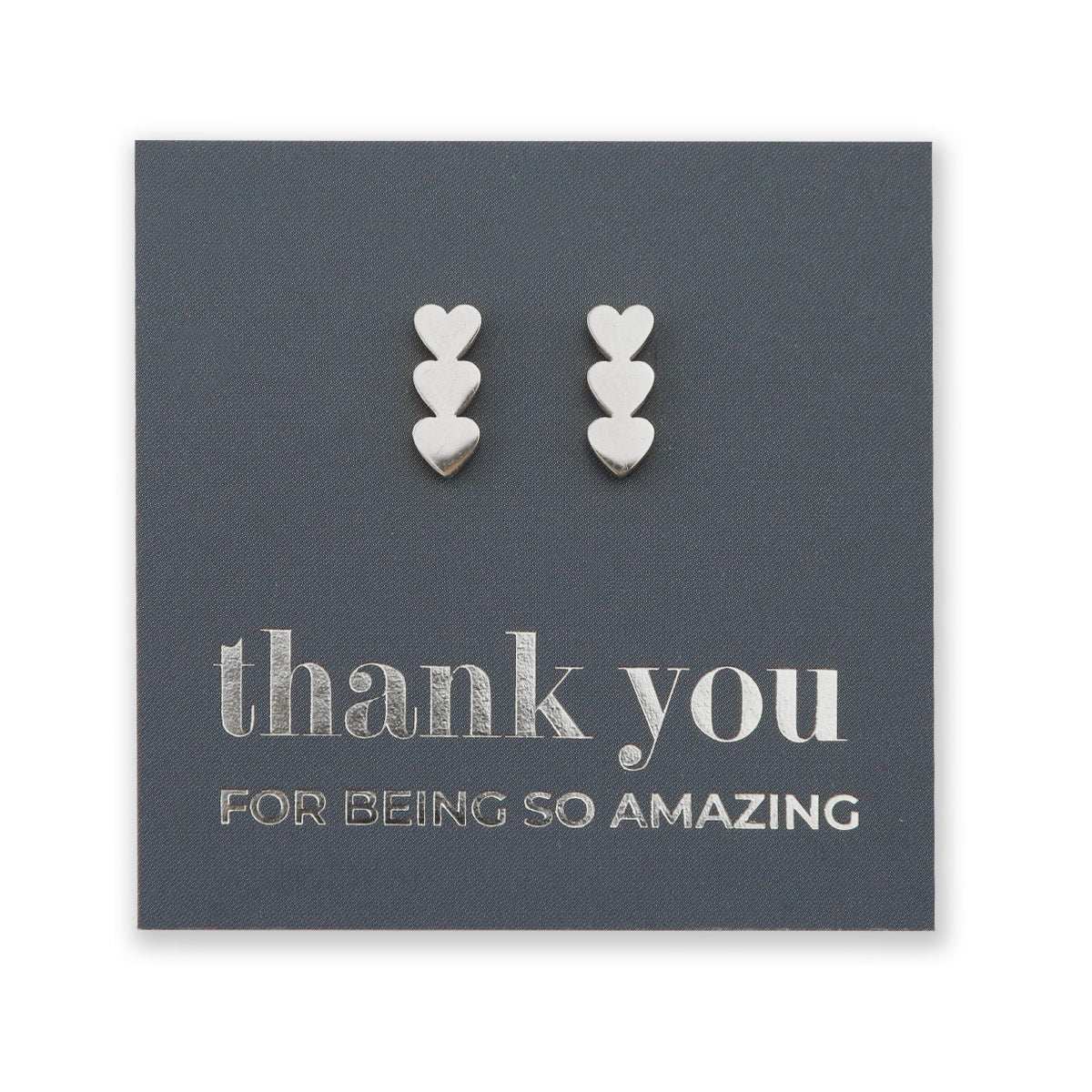 Stainless Steel Earring Studs Thank You For Being So Amazing HEART STACK gold, silver, rose gold and black