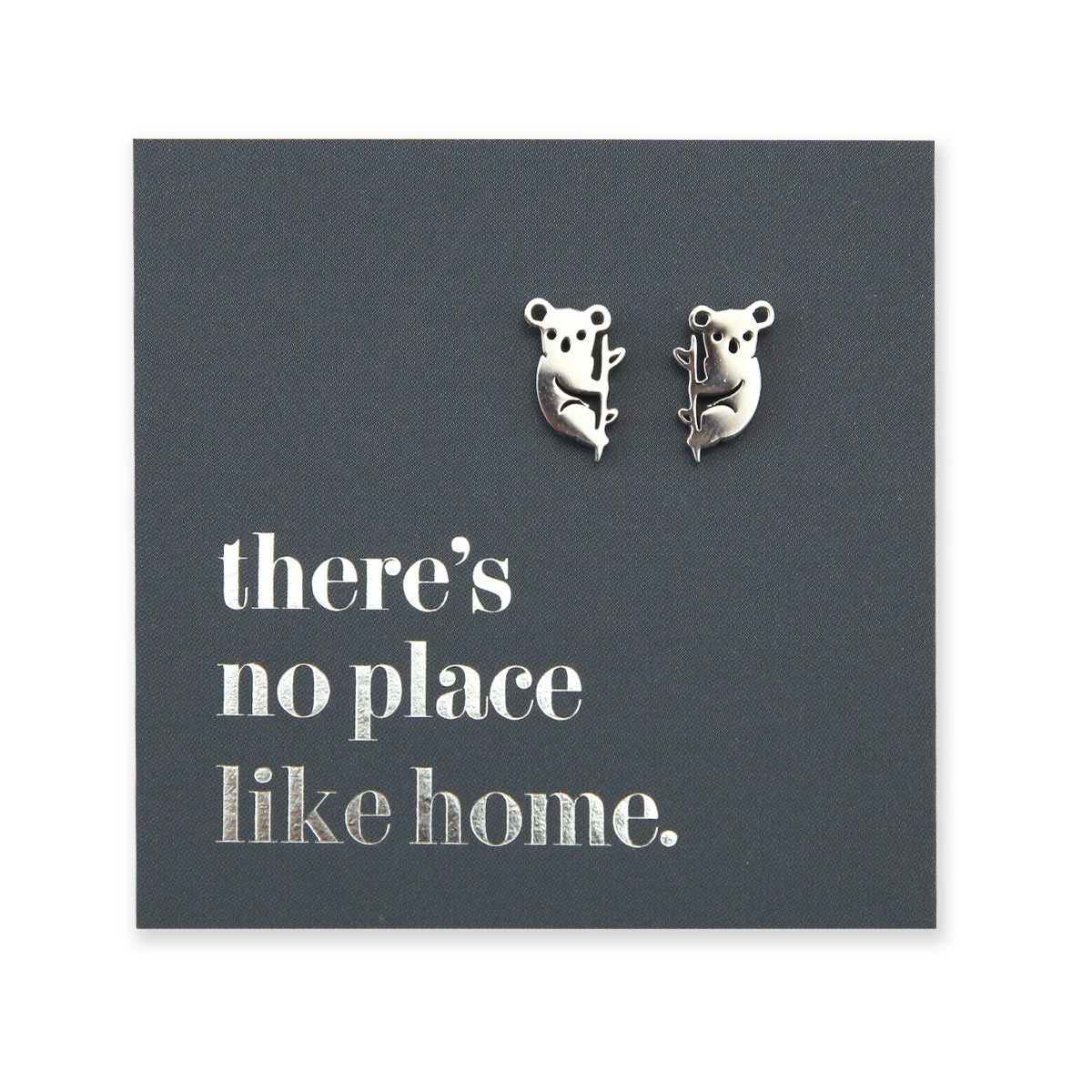 Stainless Steel Earring Studs No Place Like Home KOALAS gold, silver, rose gold, black