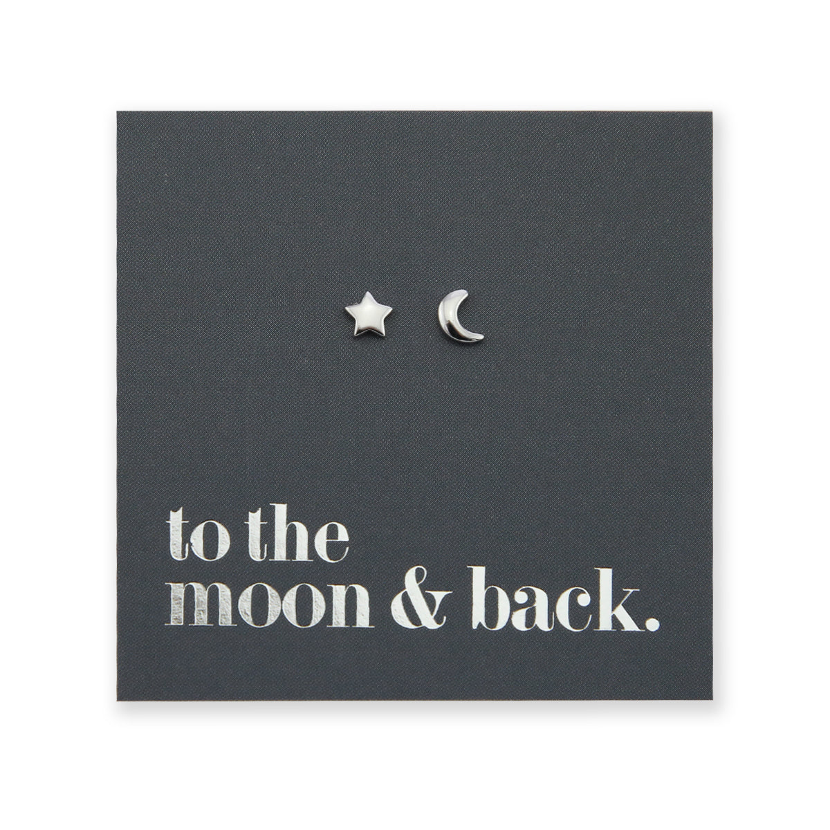 Moon & Star Studs - Sterling Silver - To The Moon & Back (2201-F)