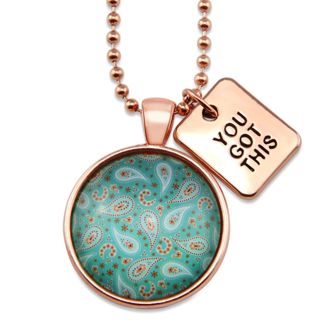 BOHO Collection - Rose Gold 'YOU GOT THIS' Necklace - Tranquil (10141)