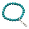 Stone Bracelet - Turquoise 8mm beads - with Word charm